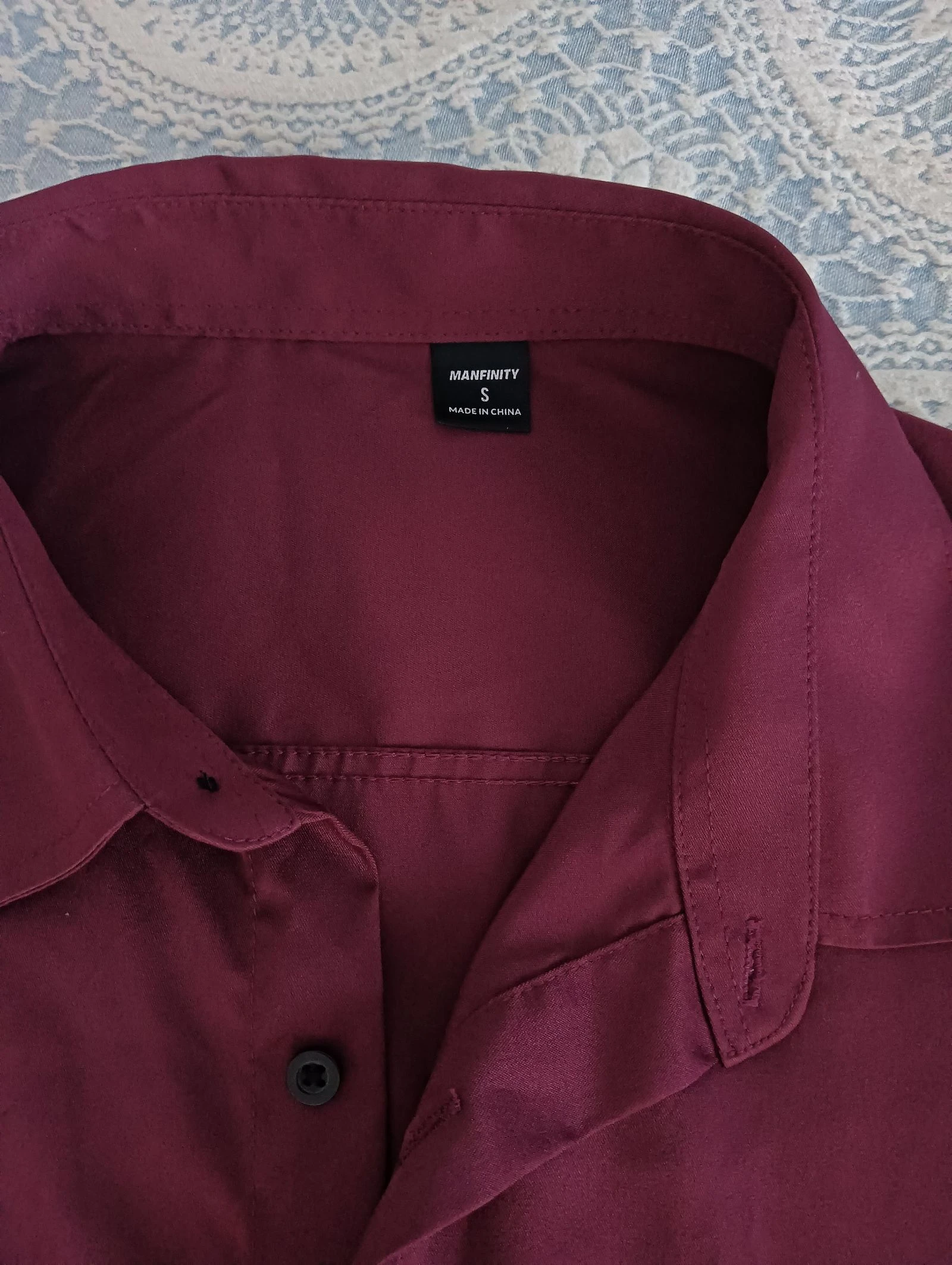 Men's Shirt - Wine / Burgundy Color - Size S – photo 2